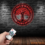 Personalized Tree of Life Led Light Metal Sign Couple Name Sign Family Established Custom Love Wall Art Engagement Gift