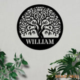 Personalized Tree of Life Welcome Sign Wall Decor - Custom Metal Wall Art - Personalized Tree Door Hanging
