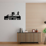 Personalized Triathlon Medal Holder with Led Light, Custom Name Metal Hanger, Sports Medal Display Rack for Awards Triathlete Cycling Biking Swim