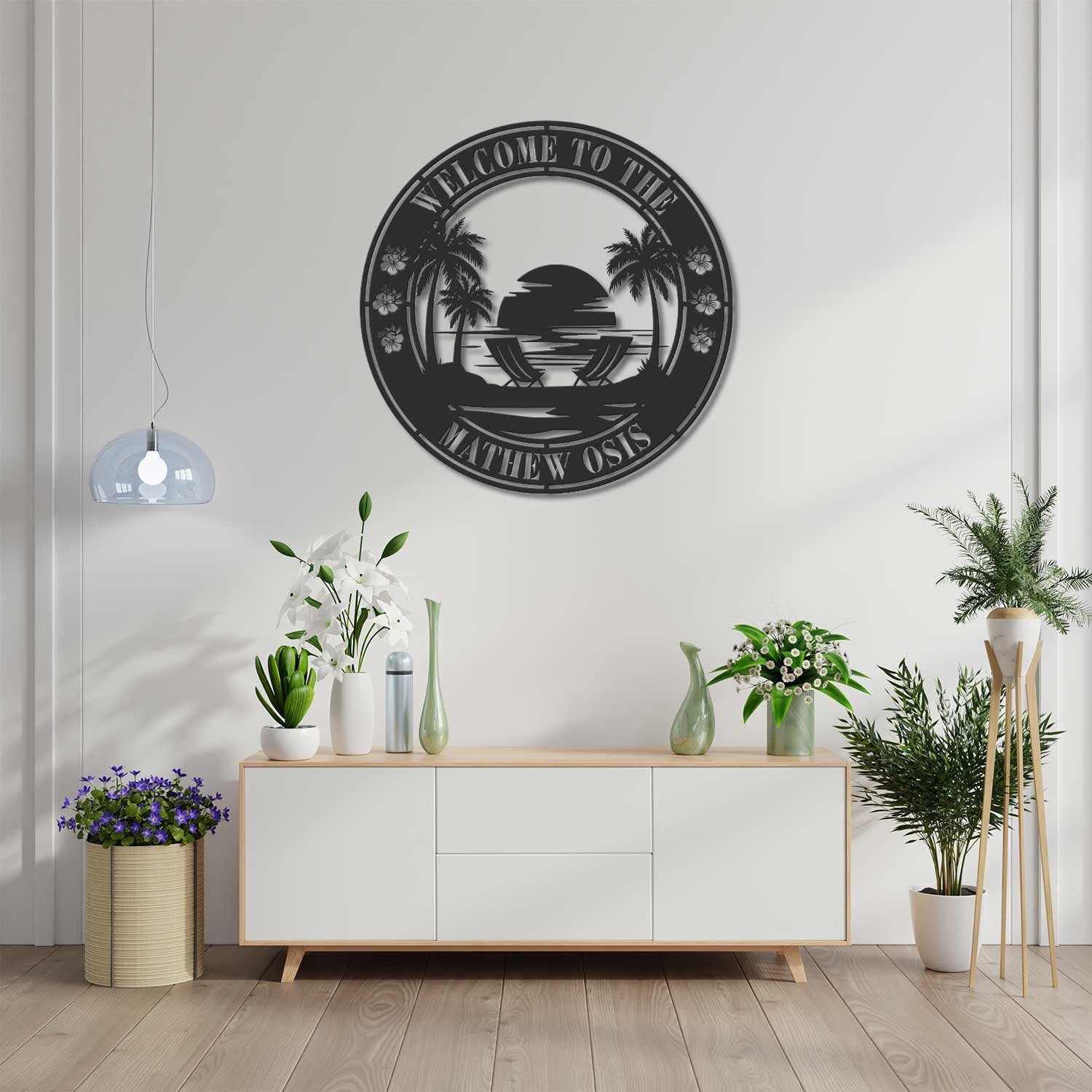 Personalized Tropical Patio or Pool Sign - Custom Tropical Sign - Tropical Palm Tree Metal Address Sign - Beach House Sign | GearViral