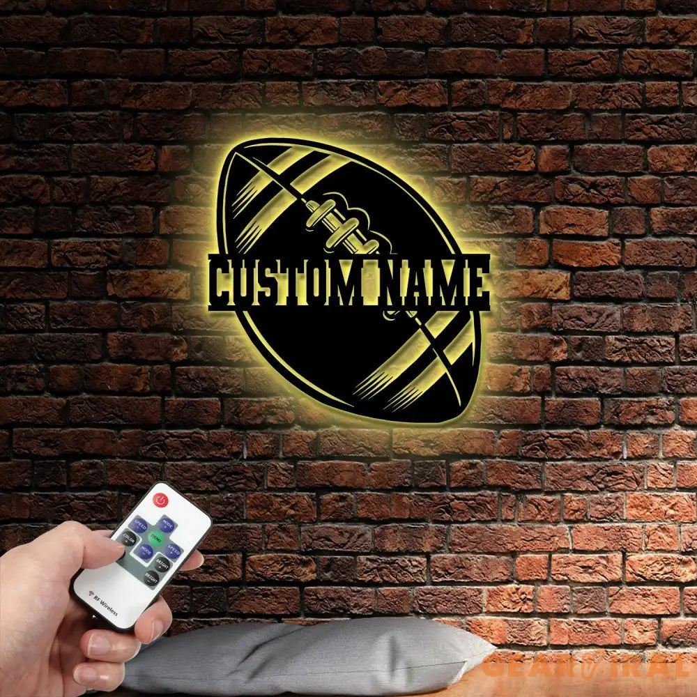 Personalized USA Football Metal Wall Art Football Sign Football Name Sign Sports Name Sign Gift For US Football Players