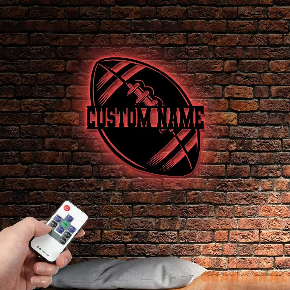 Personalized USA Football Metal Wall Art Football Sign Football Name Sign Sports Name Sign Gift For US Football Players