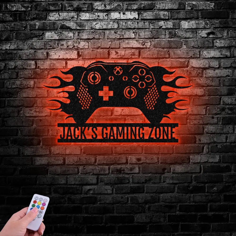 Personalized Video Game Controller Metal Wall LED Lights Gamer Wall Art Game Room Decor Boys Room Decoration - Gearviral