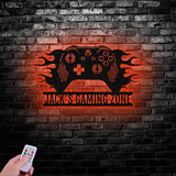 Personalized Video Game Controller Metal Wall LED Lights Gamer Wall Art Game Room Decor Boys Room Decoration - Gearviral