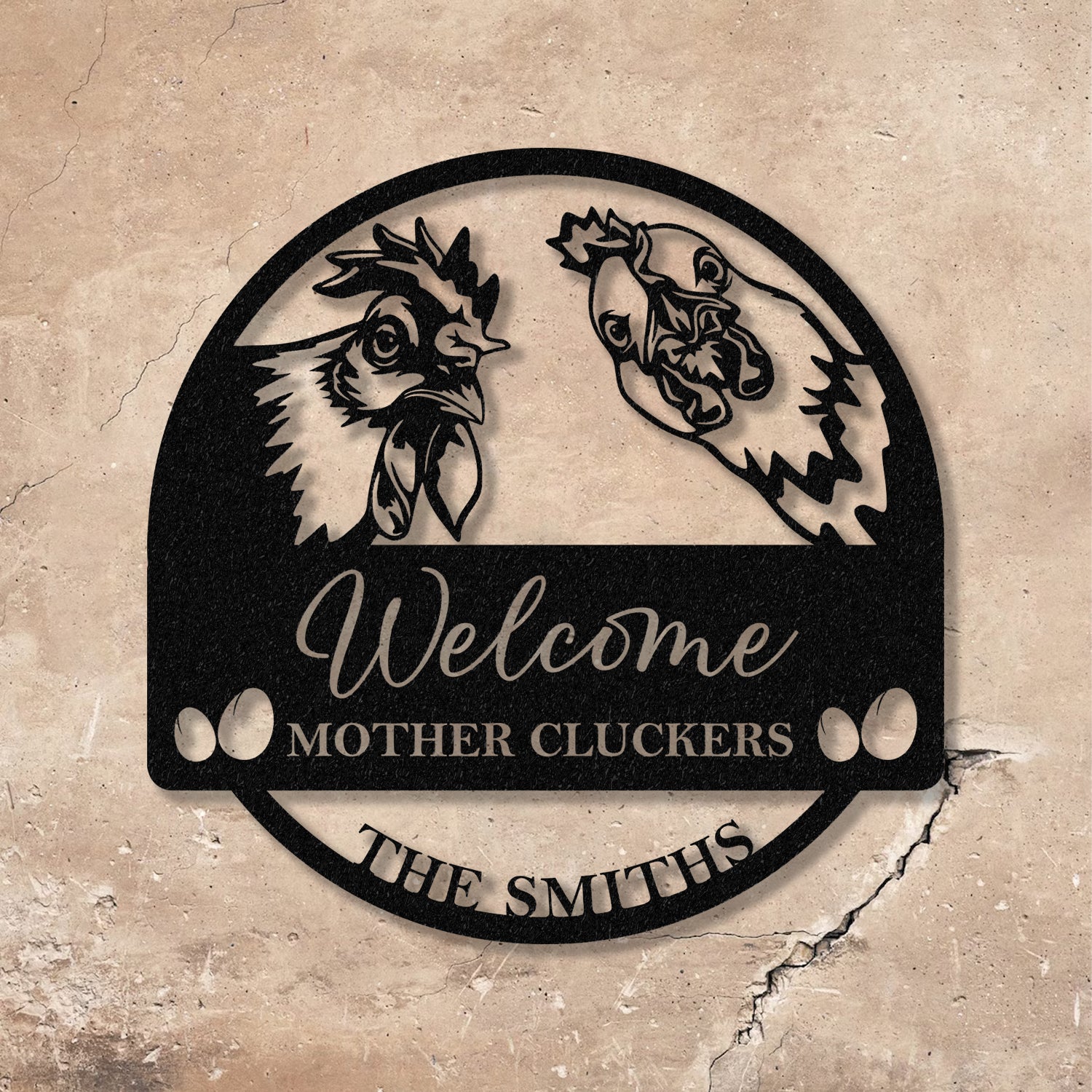 Personalized Welcome Mother Cluckers Metal Sign, Chicken Farmhouse Decor, Farmhouse Gift - Gearviral