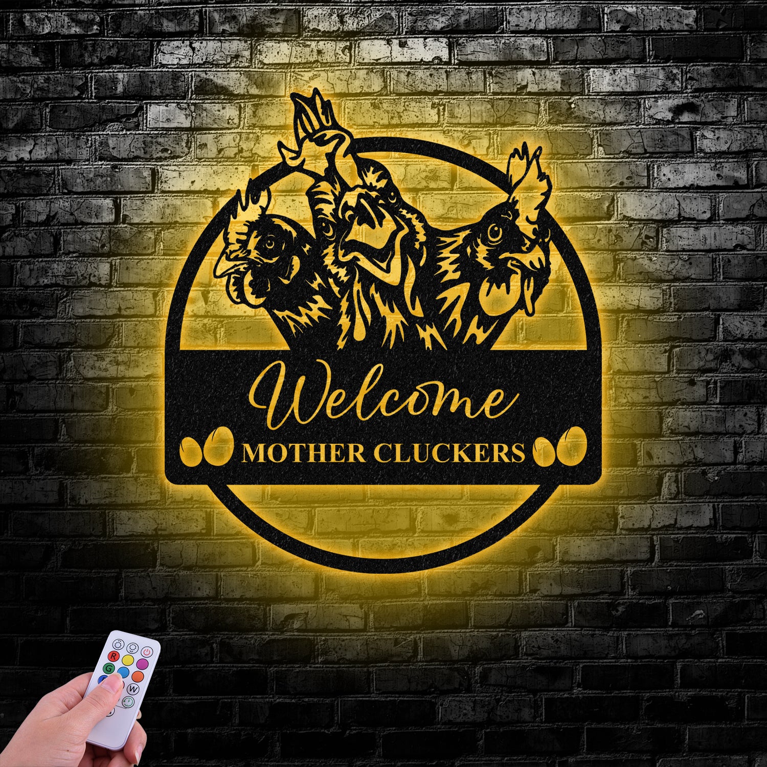Personalized Welcome Mother Cluckers Metal Sign, Chicken Farmhouse Decor, Farmhouse Gift Vs2 - Gearviral