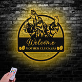 Personalized Welcome Mother Cluckers Metal Sign, Chicken Farmhouse Decor, Farmhouse Gift Vs2 - Gearviral