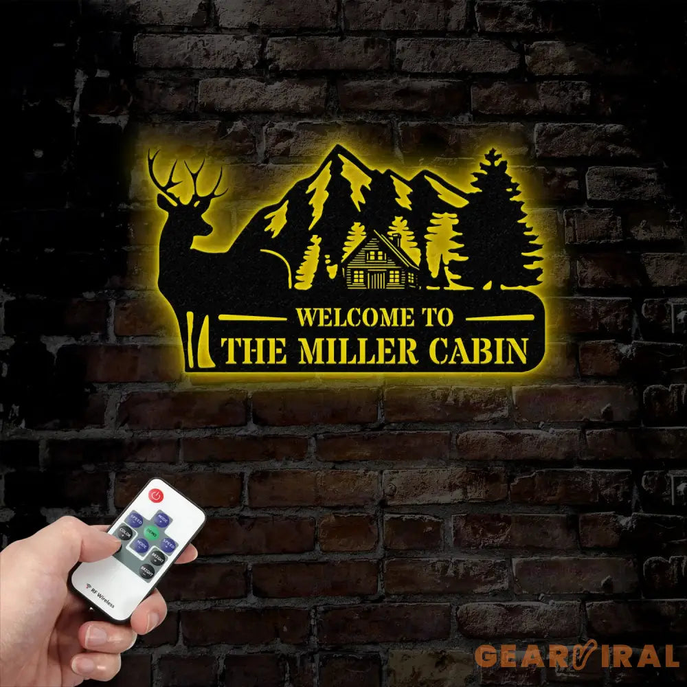 Personalized Welcome To Our Cabin Metal Sign Cabin Sign Family Name Sign Gift For Deer Hunter Cabin Decor Outdoor Sign