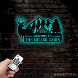 Personalized Welcome To Our Cabin Metal Sign Cabin Sign Family Name Sign Gift For Deer Hunter Cabin Decor Outdoor Sign