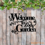 Personalized Welcome to Our Garden Sign Custom Metal Garden Sign Outdoor Metal Welcome Sign Garden Decor Garden Name