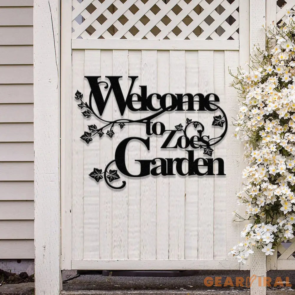 Personalized Welcome to Our Garden Sign Custom Metal Garden Sign Outdoor Metal Welcome Sign Garden Decor Garden Name