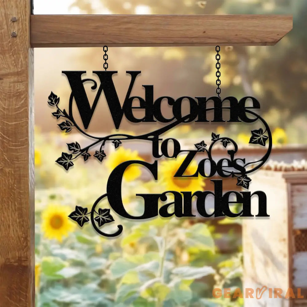 Personalized Welcome to Our Garden Sign Custom Metal Garden Sign Outdoor Metal Welcome Sign Garden Decor Garden Name