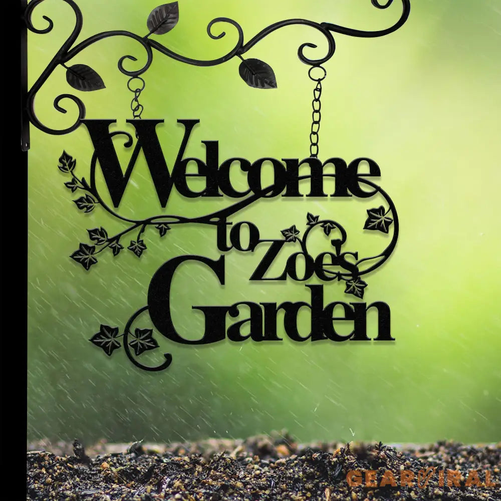 Personalized Welcome to Our Garden Sign Custom Metal Garden Sign Outdoor Metal Welcome Sign Garden Decor Garden Name