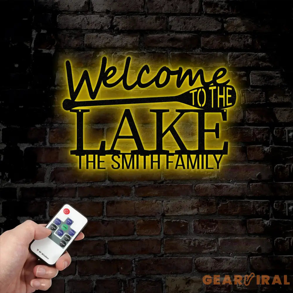 Personalized Welcome to Our Lake House Sign Metal Lake House Sign Lake Name Family Name Sign for Lake House