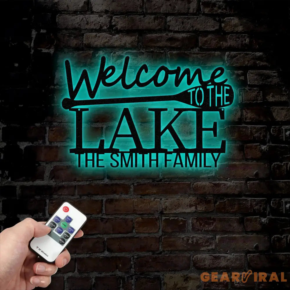 Personalized Welcome to Our Lake House Sign Metal Lake House Sign Lake Name Family Name Sign for Lake House