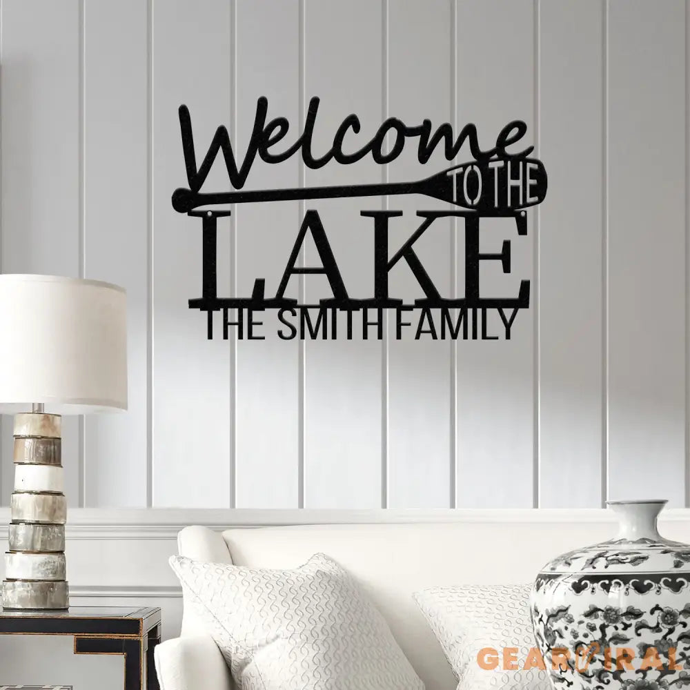 Personalized Welcome to Our Lake House Sign Metal Lake House Sign Lake Name Family Name Sign for Lake House