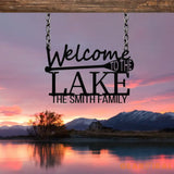 Personalized Welcome to Our Lake House Sign Metal Lake House Sign Lake Name Family Name Sign for Lake House