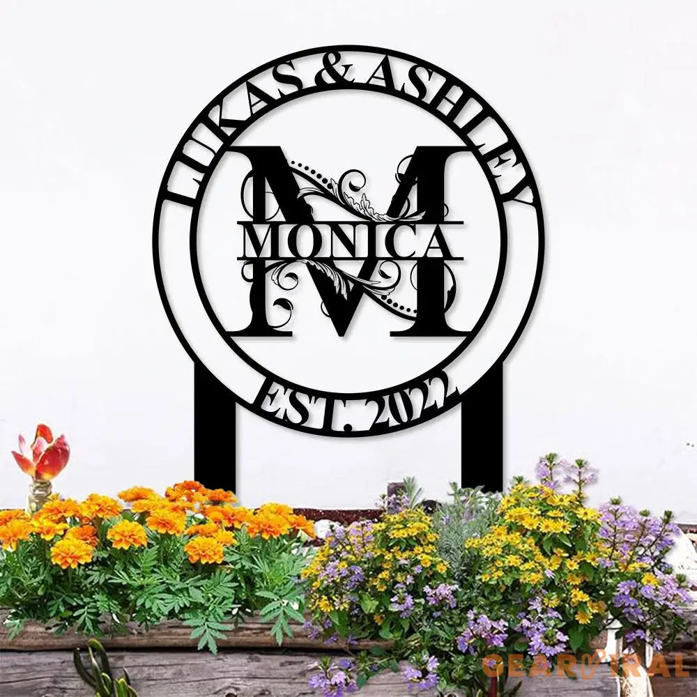 Personalized Welcome US Metal Stake Personalized Family Name Yard Sign Outdoor Decor Garden Stake Outdoor Door Garden