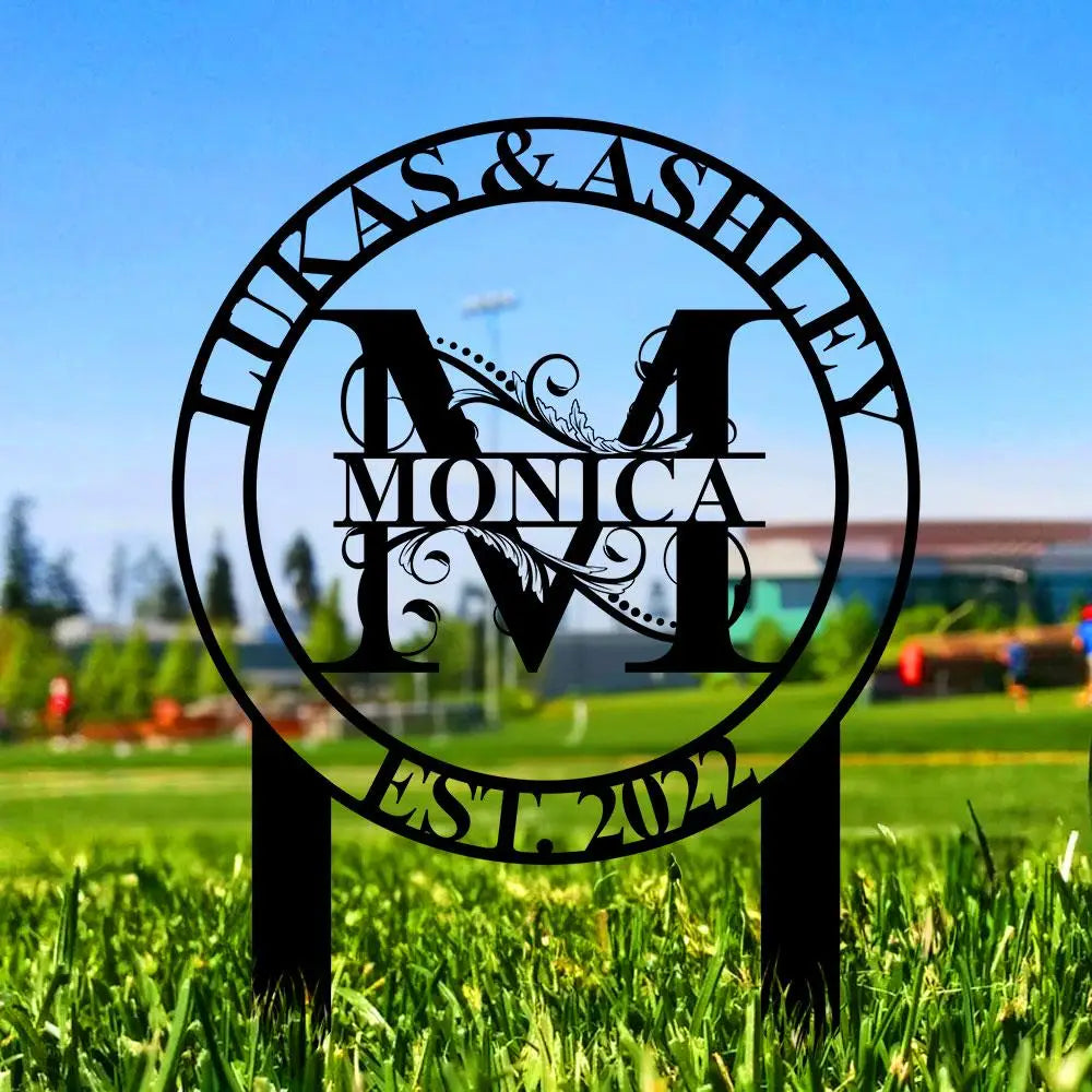 Personalized Welcome US Metal Stake Personalized Family Name Yard Sign Outdoor Decor Garden Stake Outdoor Door Garden