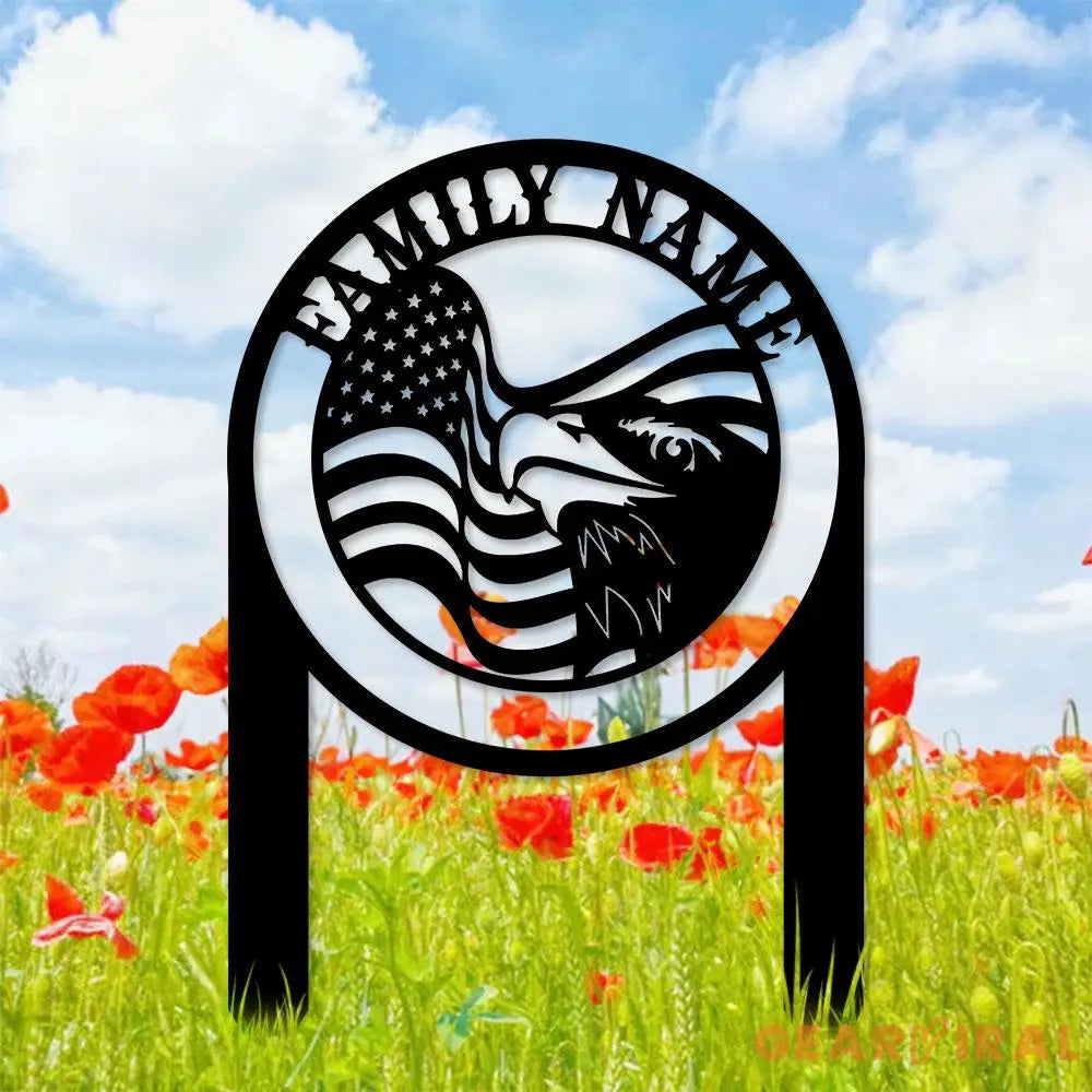 Personalized Welcome US Metal Stake Personalized Family Name Yard Sign Outdoor Decor Garden Stake Outdoor Door Garden