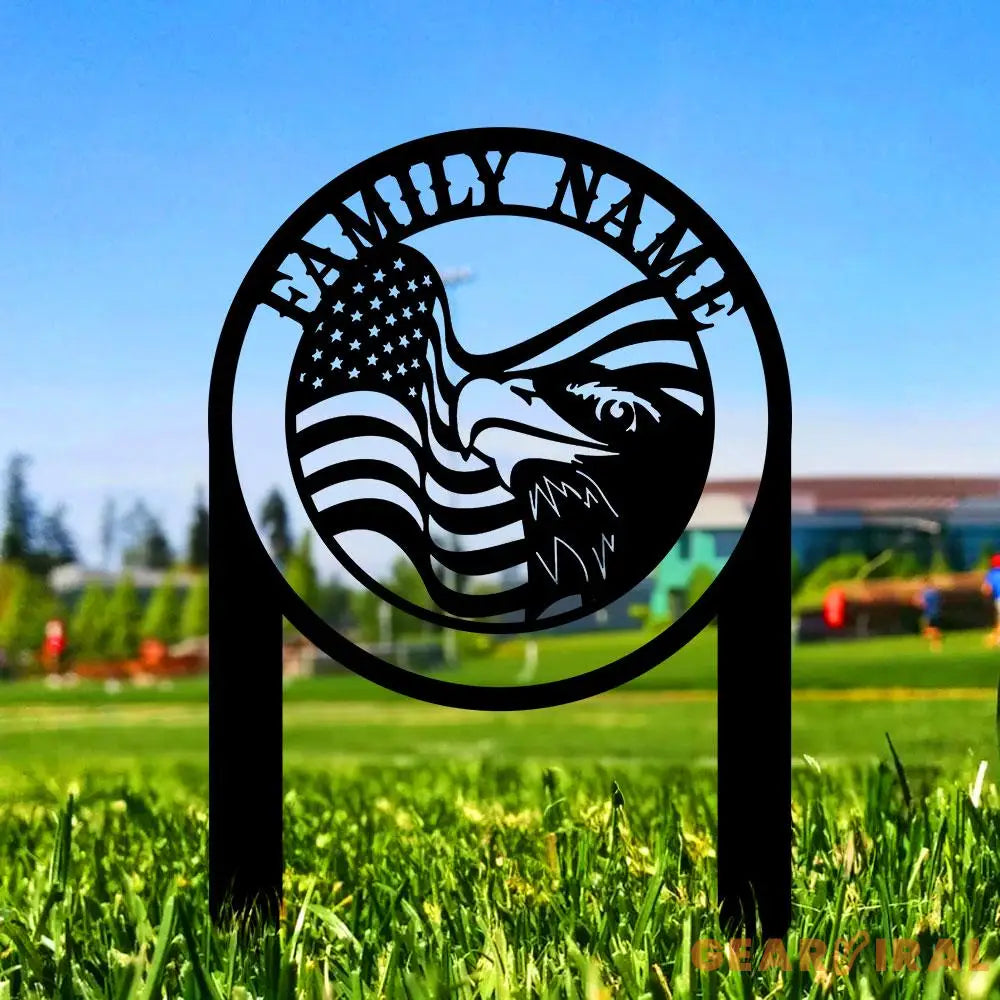 Personalized Welcome US Metal Stake Personalized Family Name Yard Sign Outdoor Decor Garden Stake Outdoor Door Garden