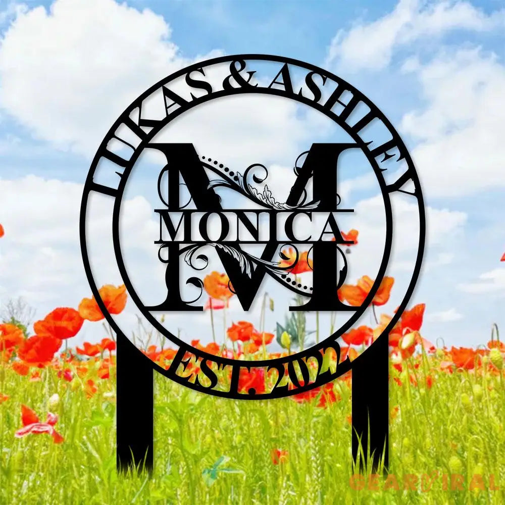 Personalized Welcome US Metal Stake Personalized Family Name Yard Sign Outdoor Decor Garden Stake Outdoor Door Garden