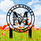 Personalized Welcome US Metal Stake Personalized Family Name Yard Sign Outdoor Decor Garden Stake Outdoor Door Garden