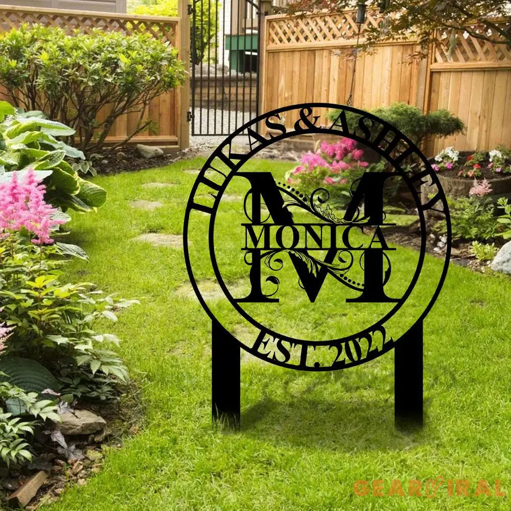 Personalized Welcome US Metal Stake Personalized Family Name Yard Sign Outdoor Decor Garden Stake Outdoor Door Garden