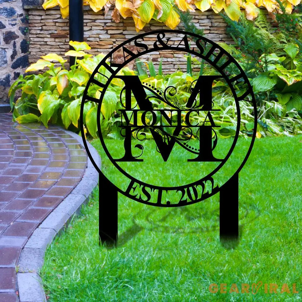 Personalized Welcome US Metal Stake Personalized Family Name Yard Sign Outdoor Decor Garden Stake Outdoor Door Garden