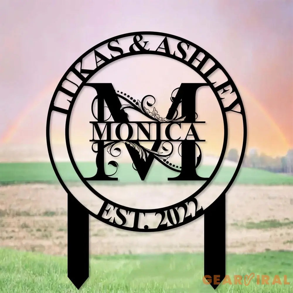 Personalized Welcome US Metal Stake Personalized Family Name Yard Sign Outdoor Decor Garden Stake Outdoor Door Garden