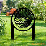 Personalized Welcome US Metal Stake Personalized Family Name Yard Sign Outdoor Decor Garden Stake Outdoor Door Garden
