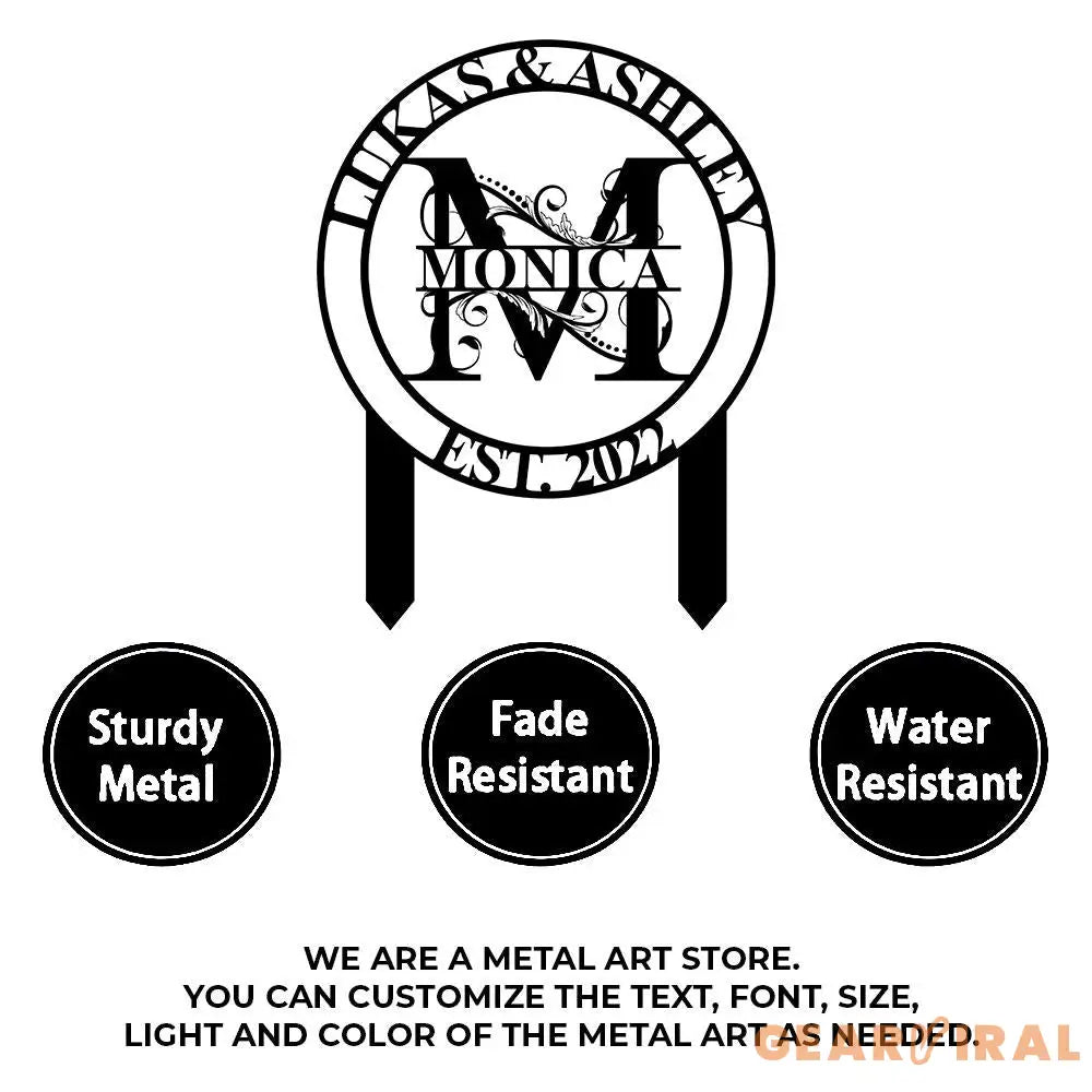 Personalized Welcome US Metal Stake Personalized Family Name Yard Sign Outdoor Decor Garden Stake Outdoor Door Garden