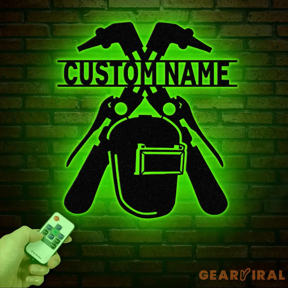 Personalized Welder Metal Sign with Led Light Custom Mechanic Name Wall Art Ironworker Sign Welder Metal Wall Art