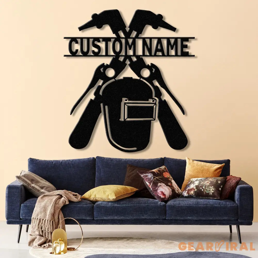 Personalized Welder Metal Sign with Led Light Custom Mechanic Name Wall Art Ironworker Sign Welder Metal Wall Art