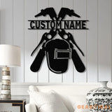 Personalized Welder Metal Sign with Led Light Custom Mechanic Name Wall Art Ironworker Sign Welder Metal Wall Art