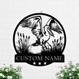 Personalized White Pelican Metal Wall Art Custom Pelican Hunting Lover Name Sign Pelican Decor Home Decor Bird Nursery Decoration US Pelican | GearViral