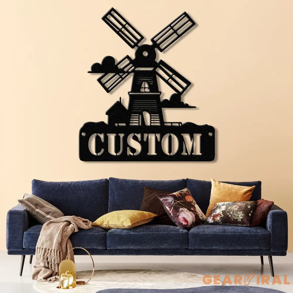 Personalized Windmill Metal Sign with Led Light Custom Windmill Sign Windmill Decor Metal Family Name Sign Farmhouse