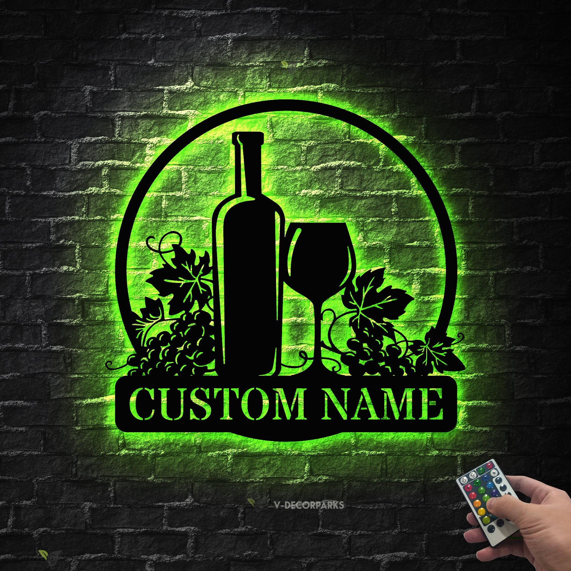 Personalized Wine Bar Metal Wall Art LED Light - Wine Bar - Home Decor Wine Shop Patio Decoration - Man Cave | GearViral