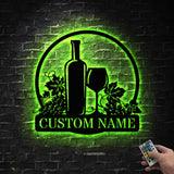 Personalized Wine Bar Metal Wall Art LED Light - Wine Bar - Home Decor Wine Shop Patio Decoration - Man Cave | GearViral
