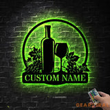 Personalized Wine Bar Metal Wall Art LED Light - Wine Bar - Home Decor Wine Shop Patio Decoration - Man Cave | GearViral