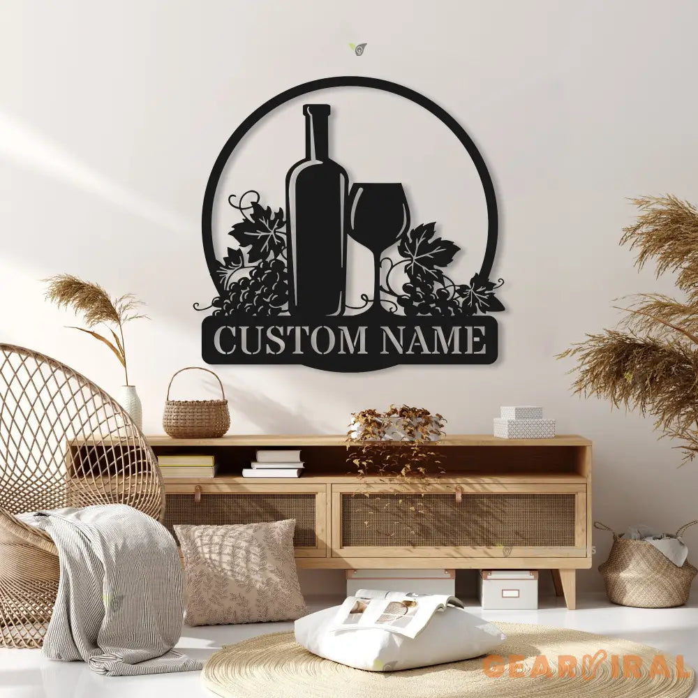 Personalized Wine Bar Metal Wall Art LED Light - Wine Bar - Home Decor Wine Shop Patio Decoration - Man Cave | GearViral