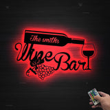 Personalized Wine Bar Pub Metal Wall Art LED Light - Custom Alcohol Drinking Name Sign - Decor Wine Shop Patio Decoration - Man Cave Christmas | GearViral