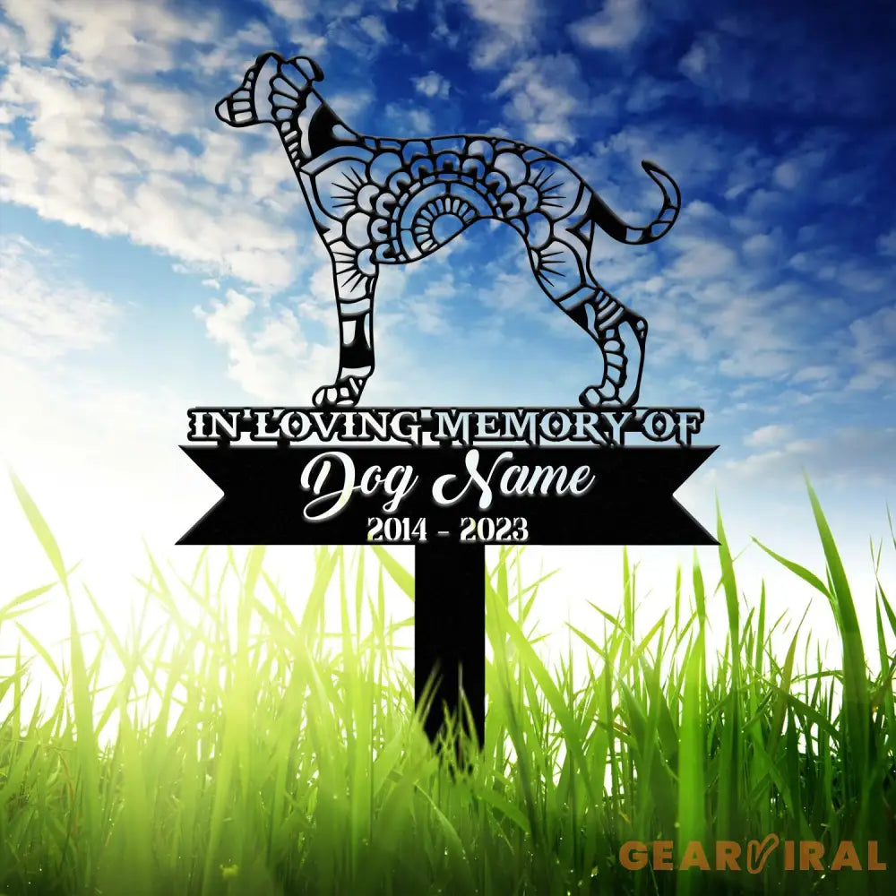 Personalized Wippet Mandala Garden Stake Zentangle Yard Art Dog Memorial Sign Outdoor Decor Pet Loss Sympathy Gift