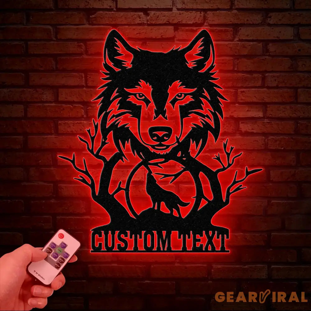 Personalized Wolf Howling Metal Cabin Sign Custom Wolf Name Sign Family Name Sign Outdoor Decor Sign Farm Sign Custom