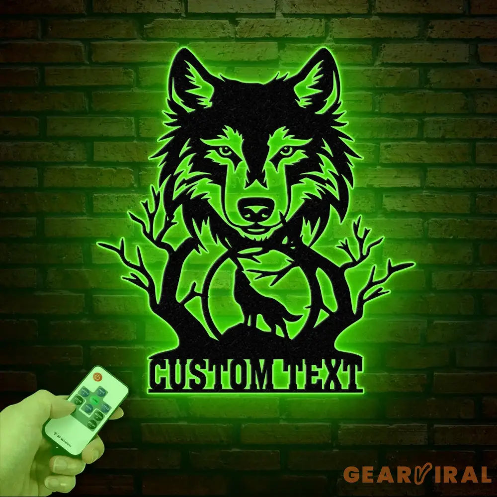 Personalized Wolf Howling Metal Cabin Sign Custom Wolf Name Sign Family Name Sign Outdoor Decor Sign Farm Sign Custom