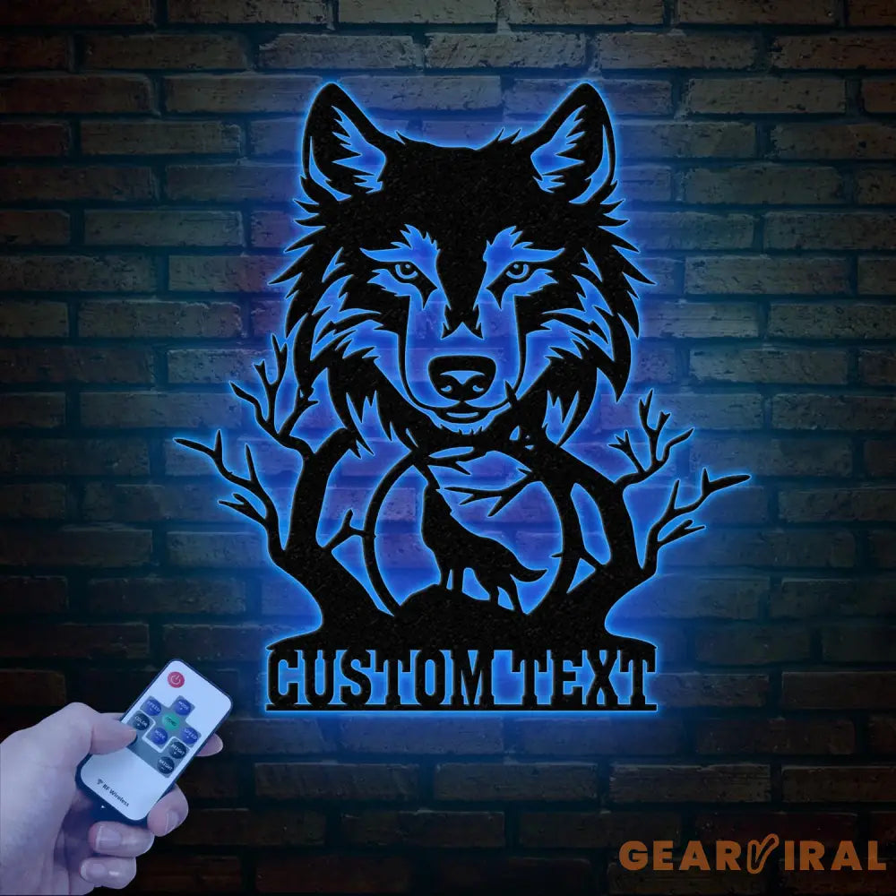 Personalized Wolf Howling Metal Cabin Sign Custom Wolf Name Sign Family Name Sign Outdoor Decor Sign Farm Sign Custom