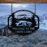 Personalized Wolf Howling Metal Cabin Sign Custom Wolf Name Sign Great Outdoor Weatherproof Sign Farm Sign Custom Metal