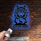 Personalized Wolf Howling Metal Ranch Sign Custom Wolf Name Sign Great Outdoor Weatherproof Sign Farm Sign Custom Metal