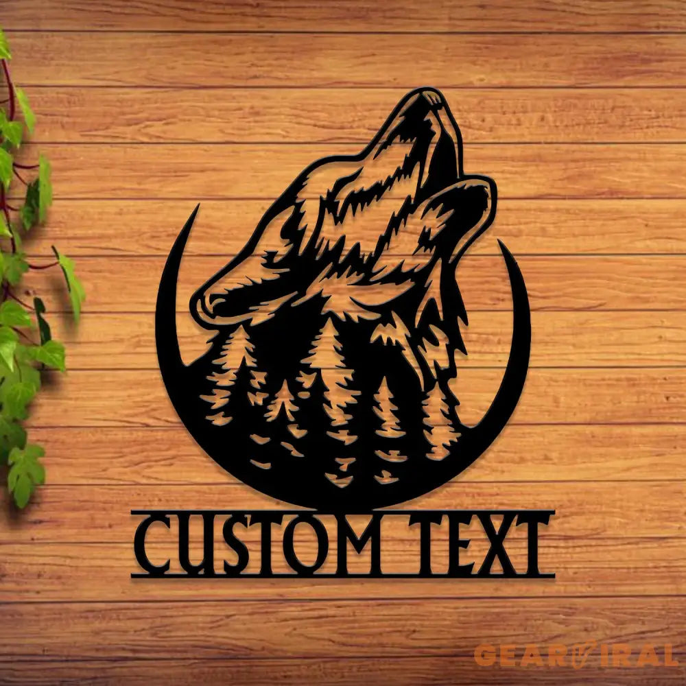 Personalized Wolf Howling Metal Ranch Sign with Led Light Custom Wolf Name Sign Weatherproof Sign Farm Sign Custom