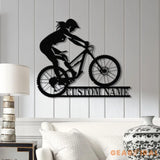 Personalized Women Cycling Metal Sign with LED Lights Custom Biker Wall Decor Female Cyclist Metal Art Women Cycling
